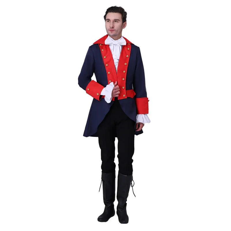 18th Century Period Men's Vintage Red Blue Coat Prince King Costume Stage Performance Uniform Coat Halloween Cosplay - Coscosmos