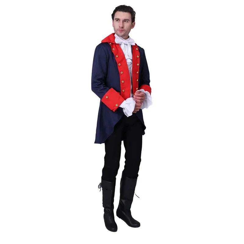 18th Century Period Men's Vintage Red Blue Coat Prince King Costume Stage Performance Uniform Coat Halloween Cosplay - Coscosmos