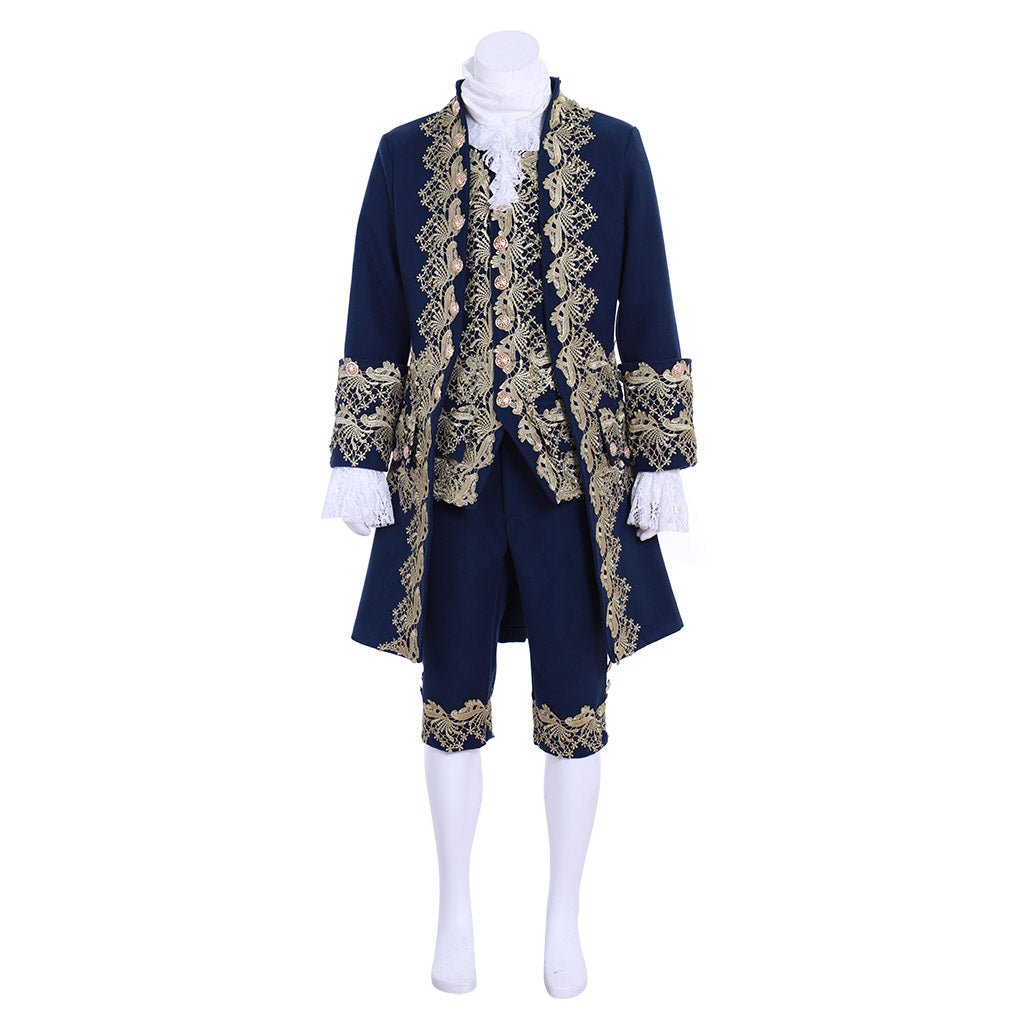 18th Century Rococo Men’s Blue Court Suit - Colonial Victorian Aristocratic Costume | Coscomos Medieval Series - Coscosmos