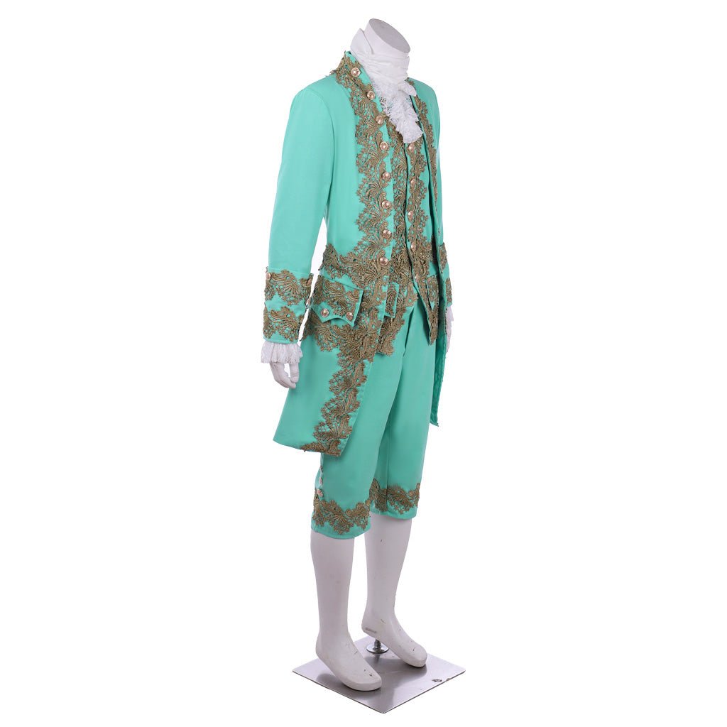 18th Century Rococo Men’s Court Dress - Green Retro Colonial Suit | Coscomos Medieval Series - Coscosmos