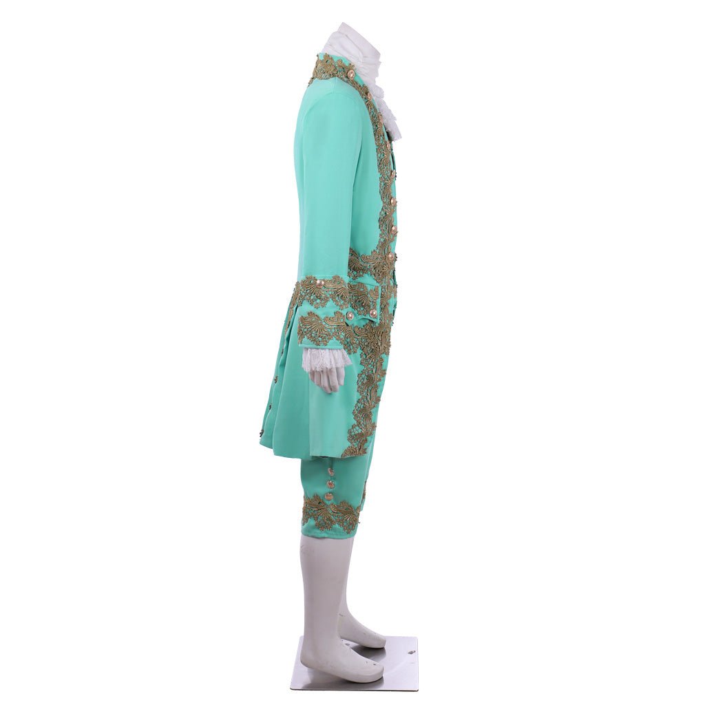 18th Century Rococo Men’s Court Dress - Green Retro Colonial Suit | Coscomos Medieval Series - Coscosmos