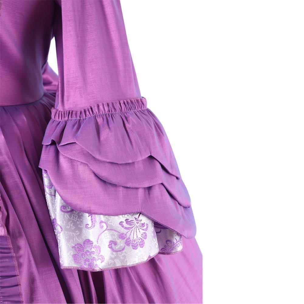 18th Century Rococo Purple Brocade Dress - Embroidered Gown from Coscomos' Medieval Series - Coscosmos