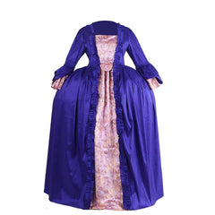 18th Century Rococo Purple Brocade Dress - Embroidered Gown from Coscomos' Medieval Series - Coscosmos