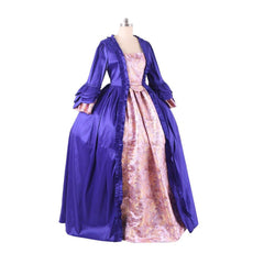 18th Century Rococo Purple Brocade Dress - Embroidered Gown from Coscomos' Medieval Series - Coscosmos