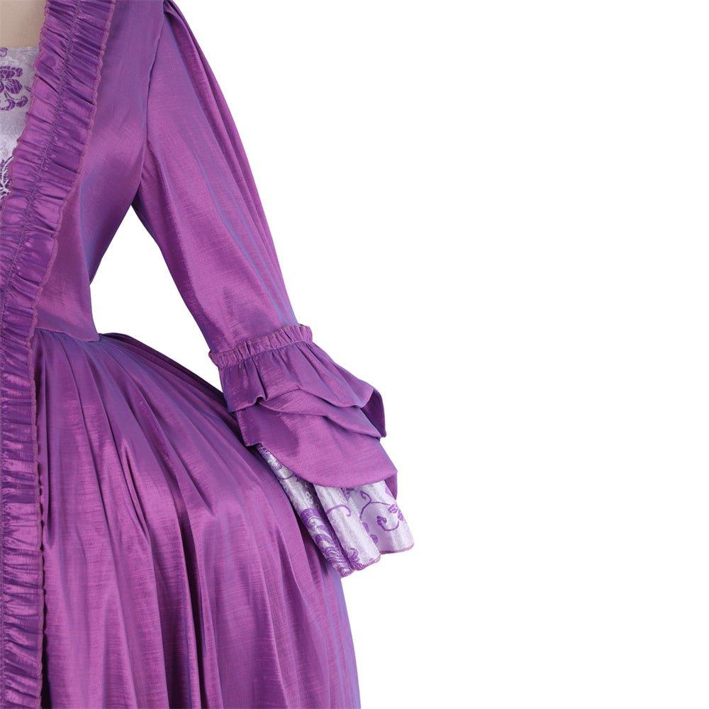 18th Century Rococo Purple Brocade Dress - Embroidered Gown from Coscomos' Medieval Series - Coscosmos