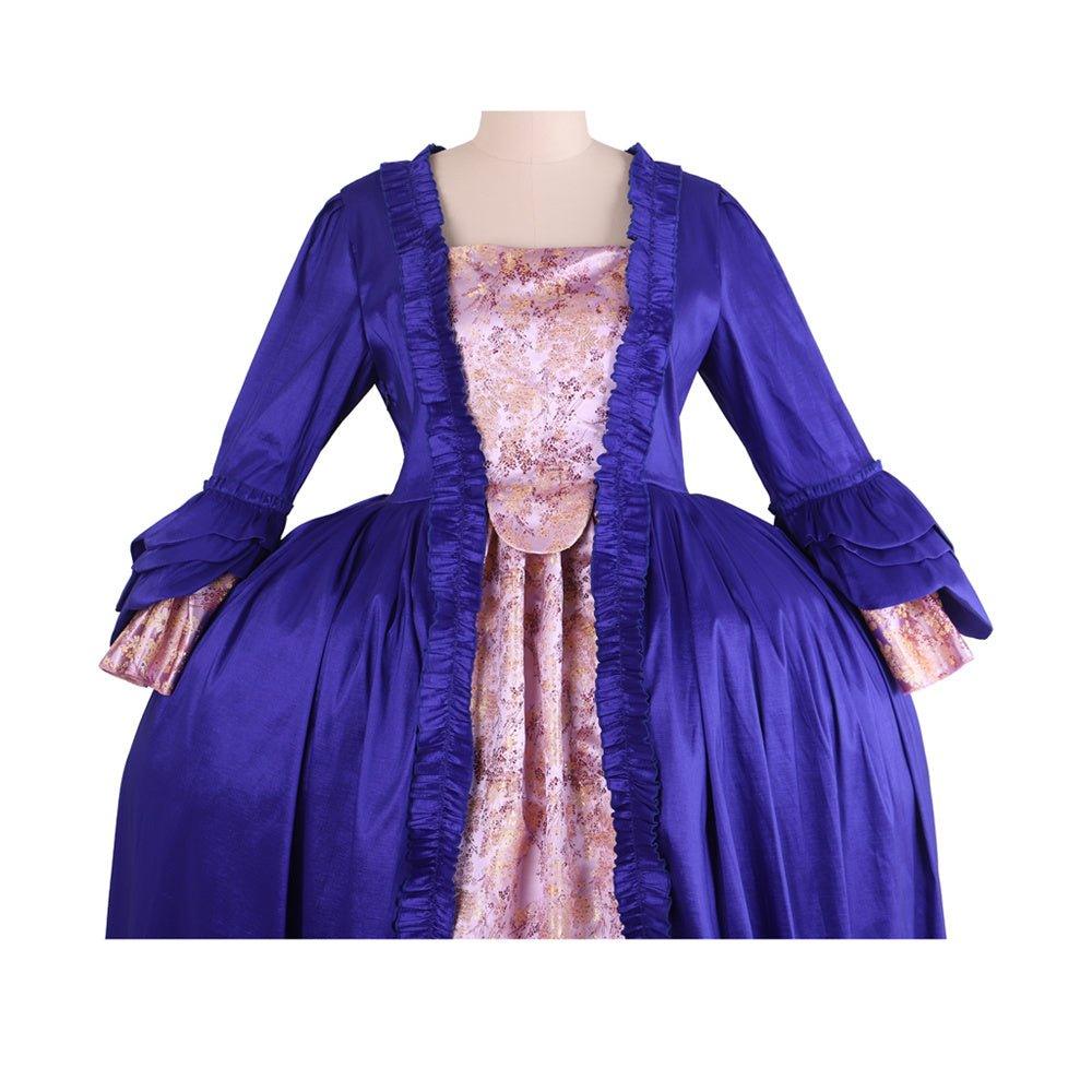 18th Century Rococo Purple Brocade Dress - Embroidered Gown from Coscomos' Medieval Series - Coscosmos