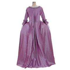 18th Century Rococo Purple Dress - Elegant Lace and Pleats from Coscomos - Coscosmos