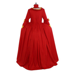 18th Century Rococo Red and Yellow Dress - A Vibrant Marie Antoinette Inspired Costume - Coscosmos