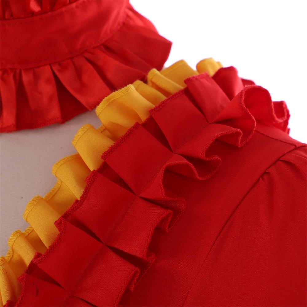 18th Century Rococo Red and Yellow Dress - A Vibrant Marie Antoinette Inspired Costume - Coscosmos