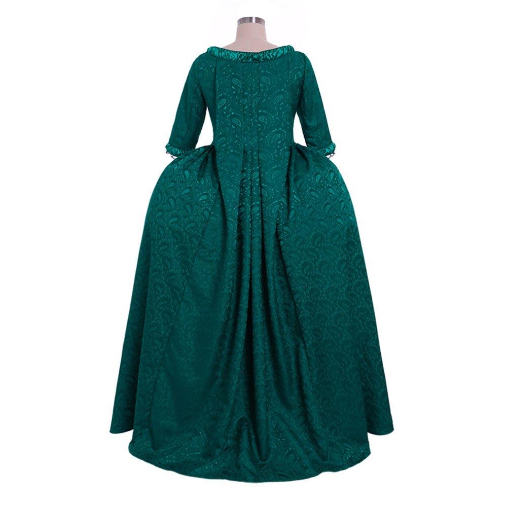 18th Century Rococo Revival - Marie Antoinette Inspired Green Brocade Dress by Coscomos - Coscosmos