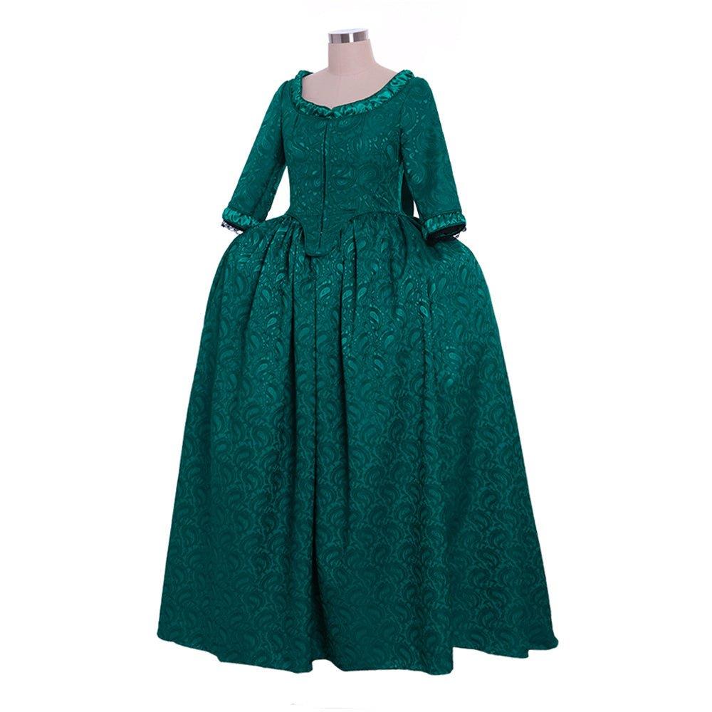 18th Century Rococo Revival - Marie Antoinette Inspired Green Brocade Dress by Coscomos - Coscosmos