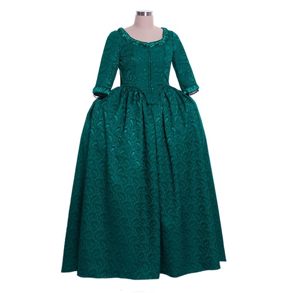 18th Century Rococo Revival - Marie Antoinette Inspired Green Brocade Dress by Coscomos - Coscosmos