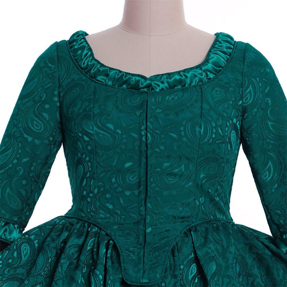 18th Century Rococo Revival - Marie Antoinette Inspired Green Brocade Dress by Coscomos - Coscosmos