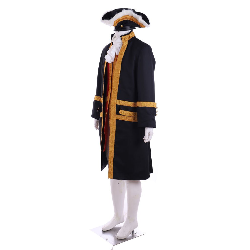 18th Century Tudor Regency Royal Men’s Black Coat & Vest Renaissance Party Suit | Coscomos - Coscosmos