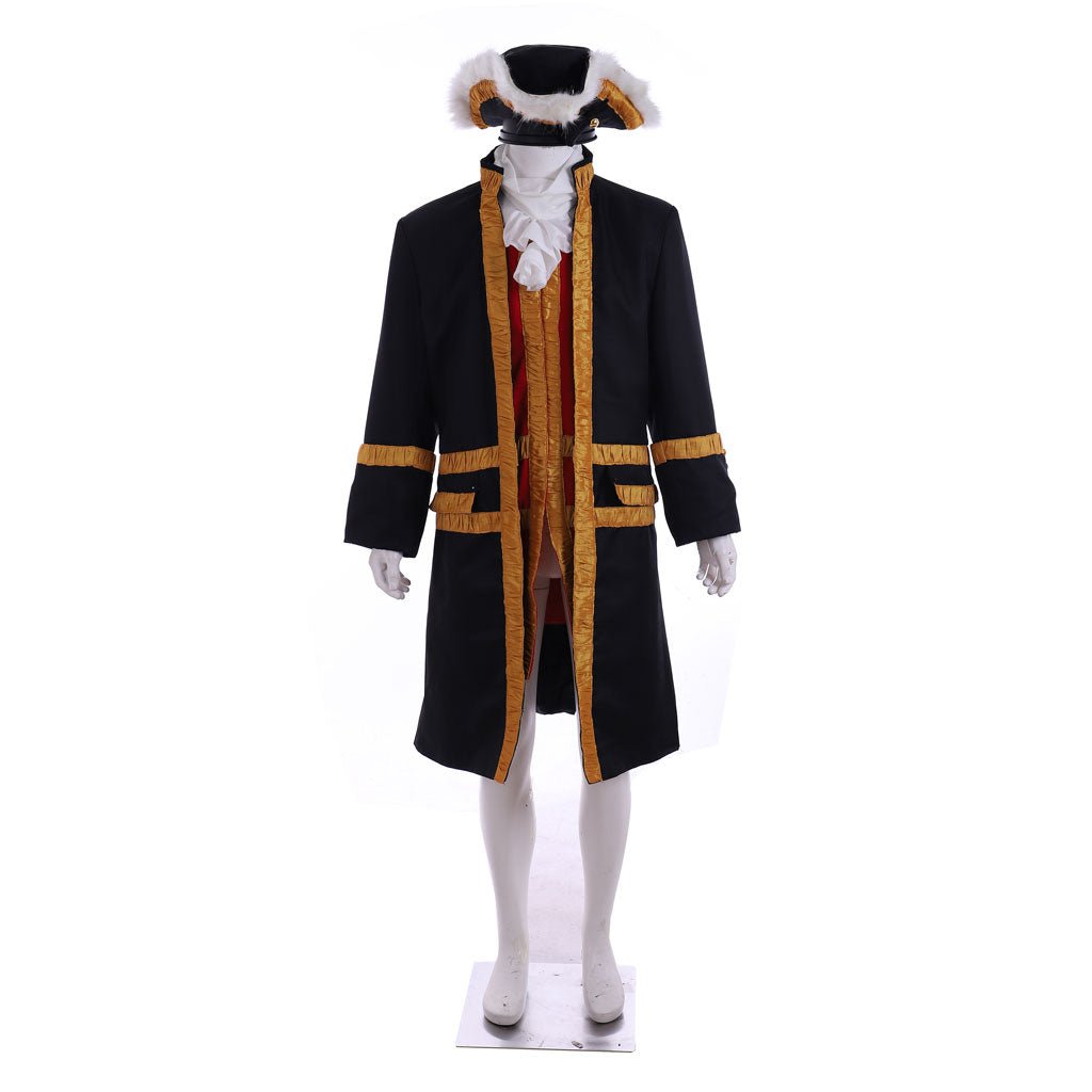 18th Century Tudor Regency Royal Men’s Black Coat & Vest Renaissance Party Suit | Coscomos - Coscosmos