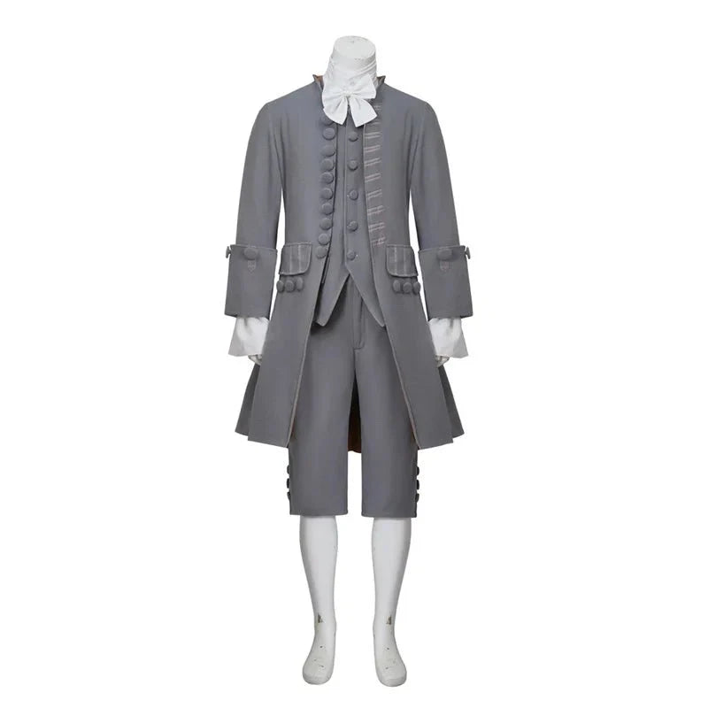 18th Century Victorian Prince Cosplay Costume - Tailcoat Blazer with Lace Tie for Halloween & Parties - Coscosmos