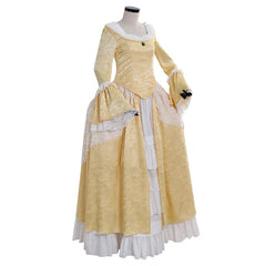 18th Marie Antoinette colonial rococo gold costume dress Halloween French Court Dress rococo gold dress - Coscosmos