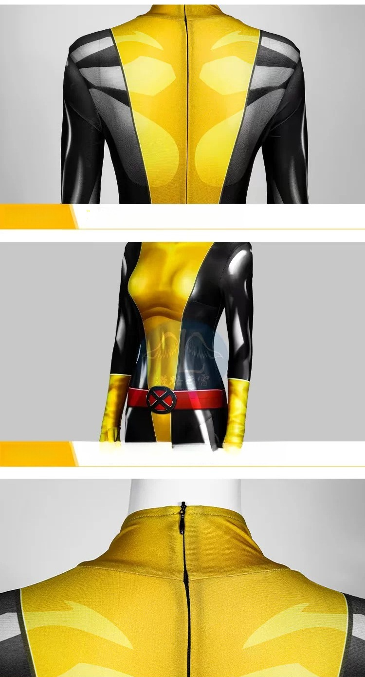 Marvel X-Men Shadowcat Comic Version Jumpsuit, Kitty Pryde Female Cosplay Tight Bodysuit, Halloween Carnival Comic-Con Costume - Halloweez