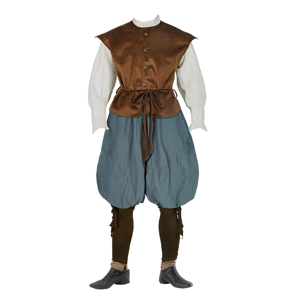 Vintage Medieval Renaissance Pirate Viking Knight Full Set Stage Performance Costume Halloween Cosplay - Halloweez