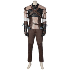 Halloweez Geralt of Rivia Cosplay Leather Jacket - Wild Hunt Hero Suit for Halloween