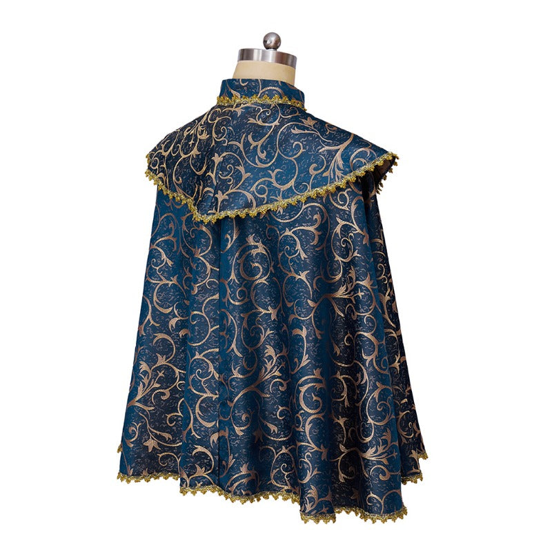 Elegant Medieval Vintage Shawl Cape - Halloweez Tudor Victorian Prince Cloak for Adults