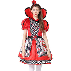 Queen of Hearts Cosplay Costume Alice in Wonderland Halloween Dress