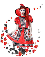 Queen of Hearts Cosplay Costume Alice in Wonderland Halloween Dress