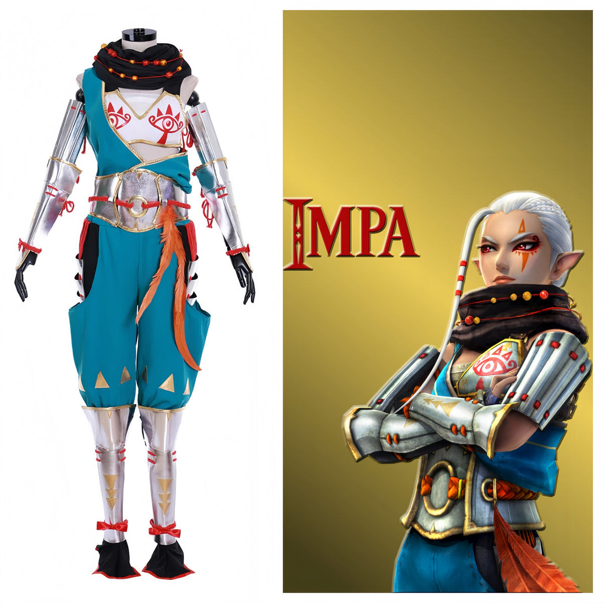Halloweez Zelda Cosplay Costume - Impa Purah's Sister Outfit for Game Fans