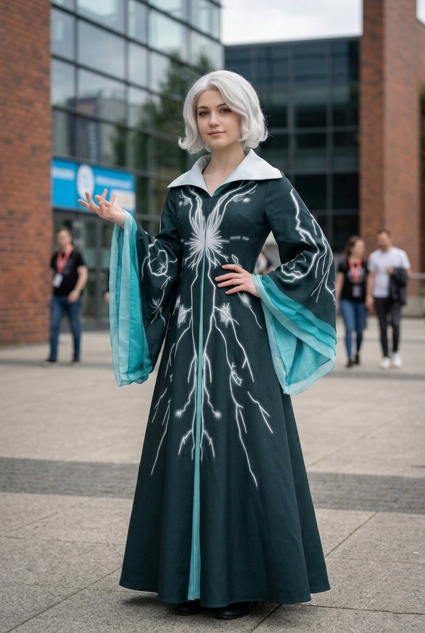 Wicked: For Good Madame Morrible Dark Green Long Dress Cosplay Outfit for Wizard of Oz Fans - Halloweez