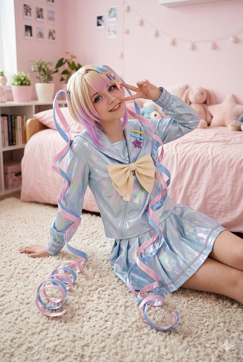 Needy Streamer Overload Ame Casual Outfit Cosplay for Streamer Angel Fans - Halloweez