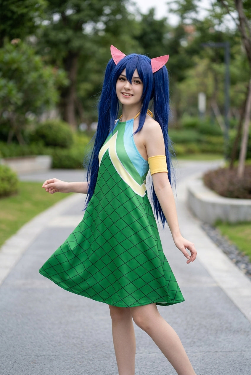 Fairy Tail Wendy Marvell Cosplay Costume Anime Role Play Outfit Full Set In Stock - Halloweez