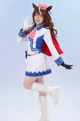 Uma musume: Pretty Derby Tokai Teio Full Competition Cosplay Costume Outfit Set - Halloweez