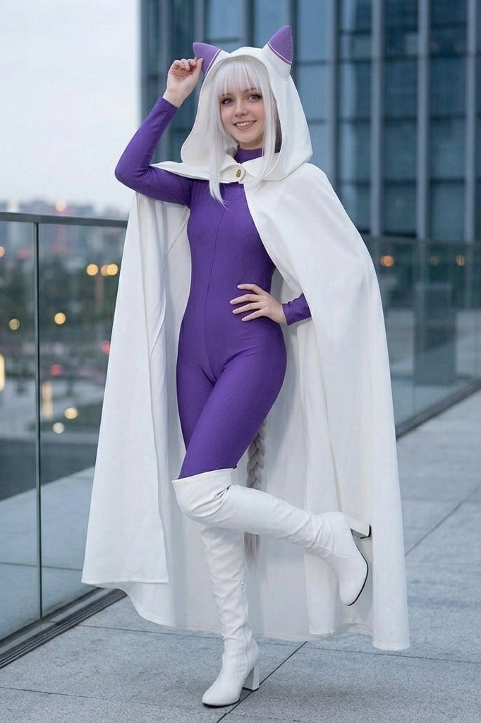 Re:ZERO -Starting Life in Another World- Emilia Cape Cosplay Costume for Anime Fans - Halloweez