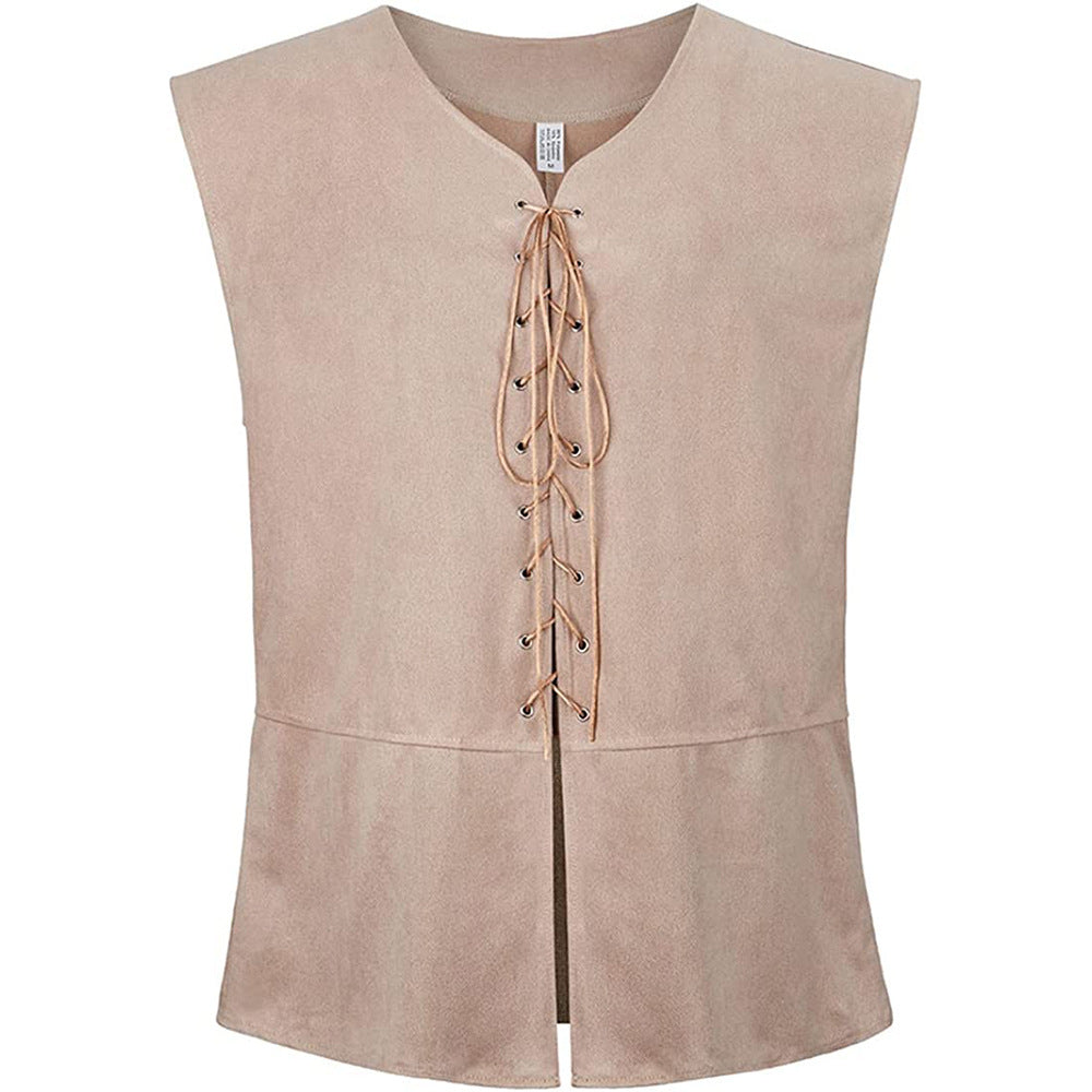 Medieval Renaissance Pirate Gothic Steampunk Lace-up Vest for Cosplay - Halloweez