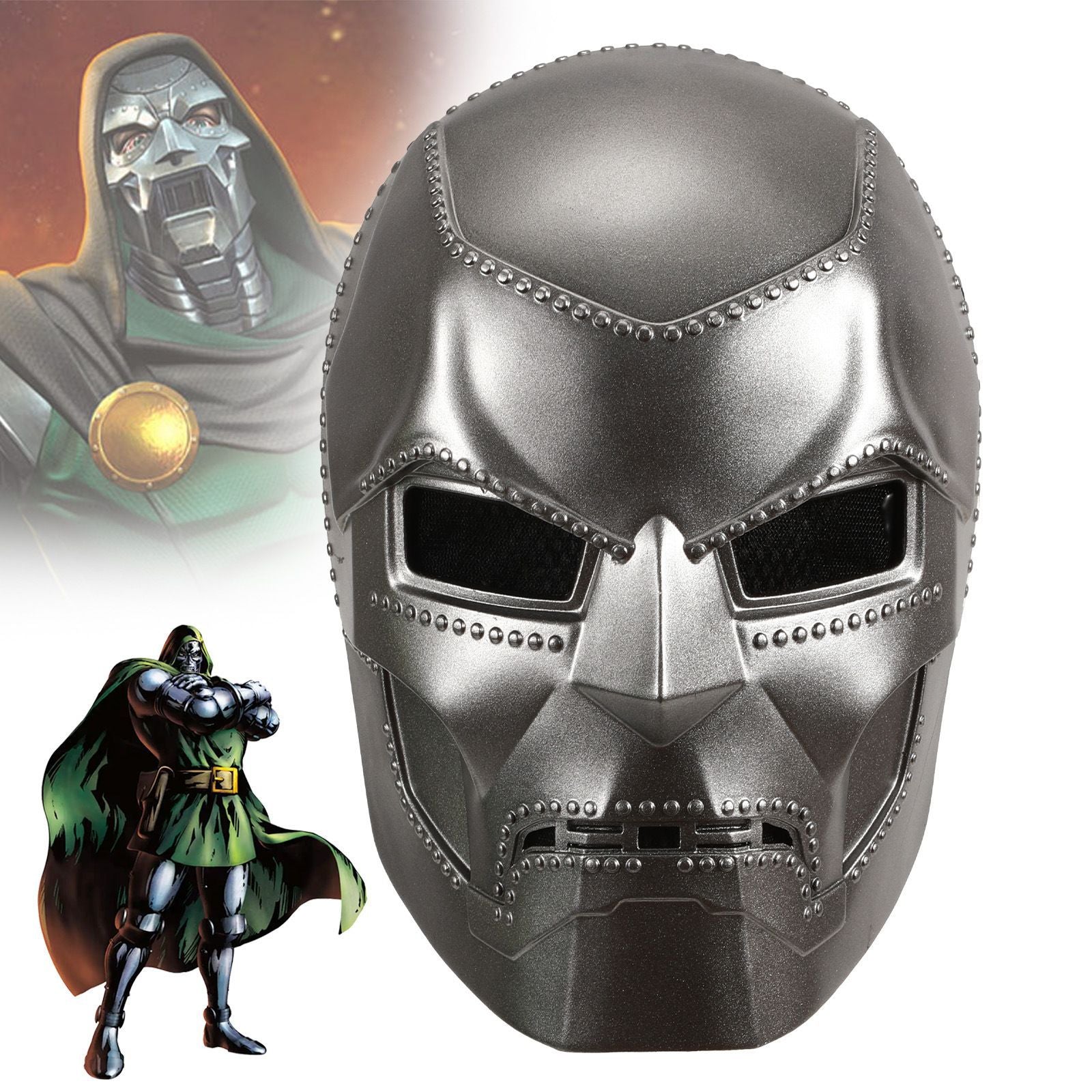 Avengers 5 Doctor Doom Green Cosplay Costume Full Set 2D Role Play Clothing - Halloweez
