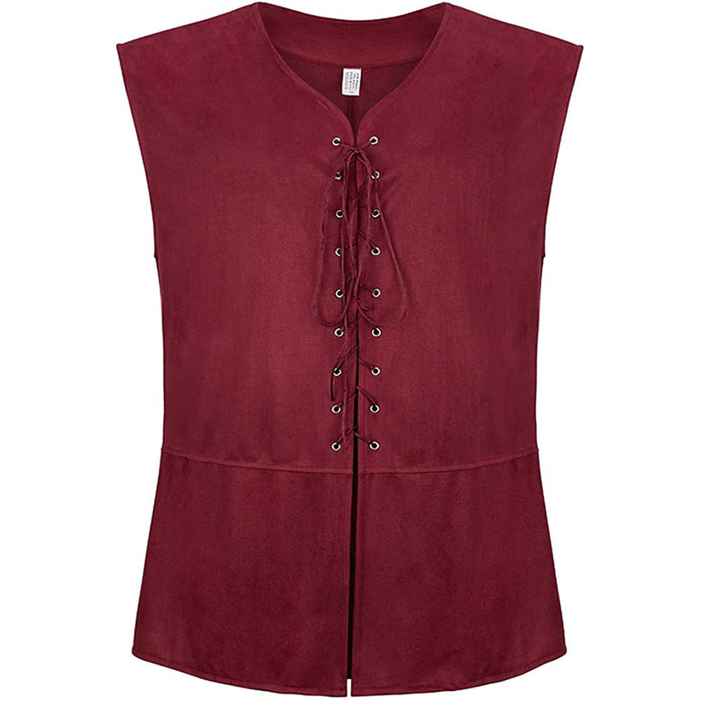 Medieval Renaissance Pirate Gothic Steampunk Lace-up Vest for Cosplay - Halloweez