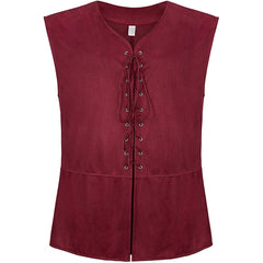 Medieval Renaissance Pirate Gothic Steampunk Lace-up Vest for Cosplay - Halloweez