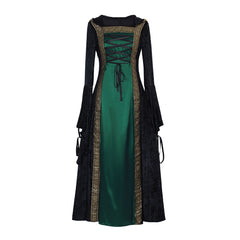 Elegant Halloweez Vintage Medieval Cosplay Costume - Bandage Palace Witch Gothic Dress