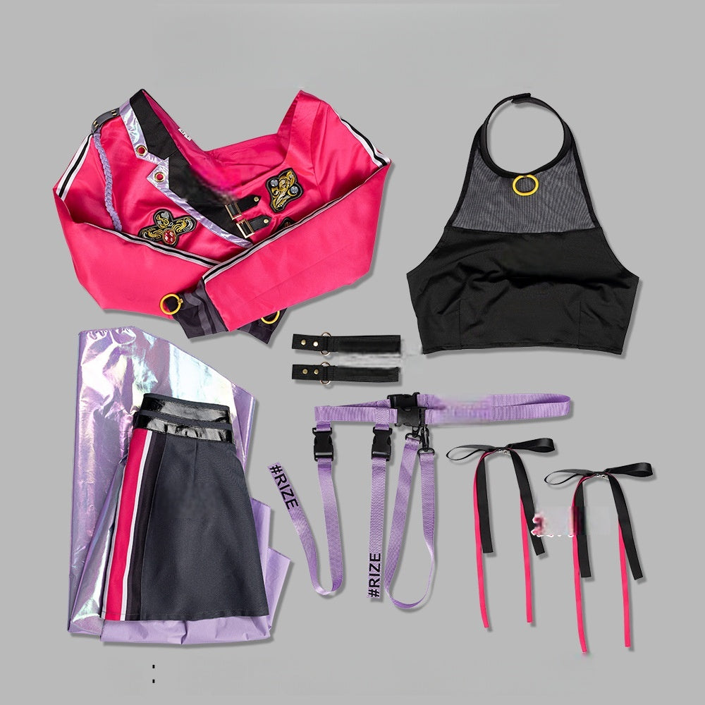 School Idol Master Hanami Saki My Way Anime Cosplay Costume Dress Set - Halloweez