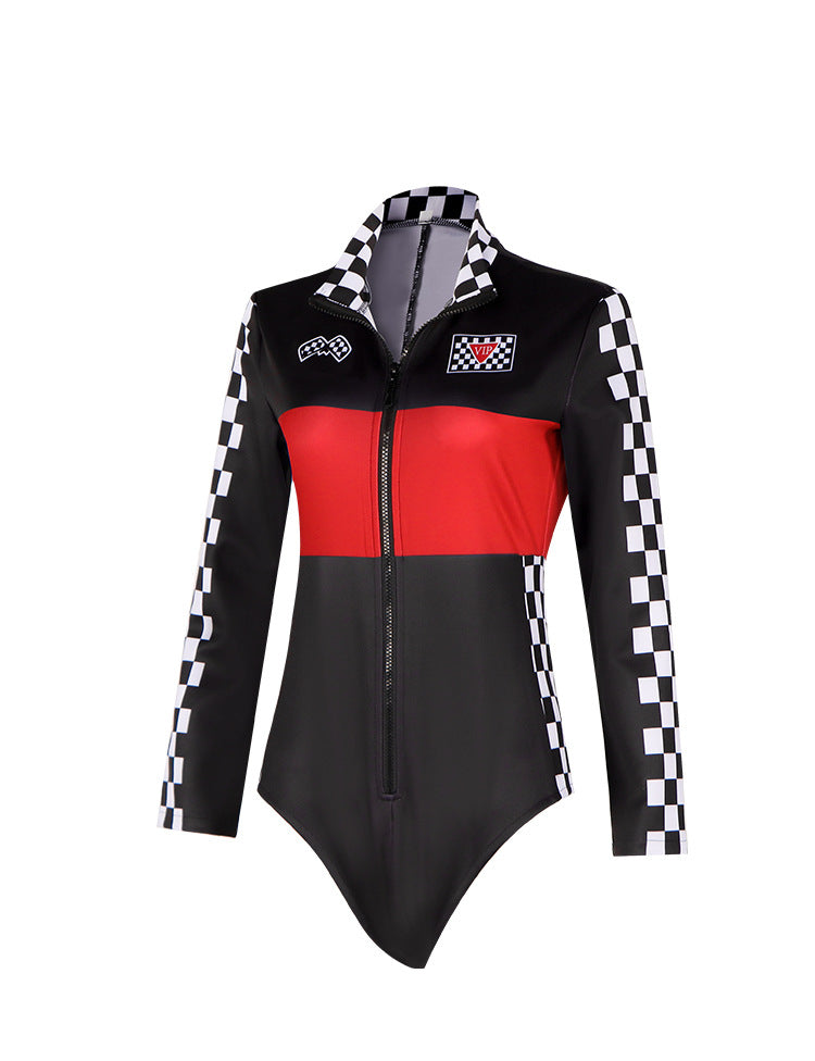 Halloween Party Cosplay SpeedCar Motorcycle Girl Racing Suit for Nightclub Leading Dance - Halloweez