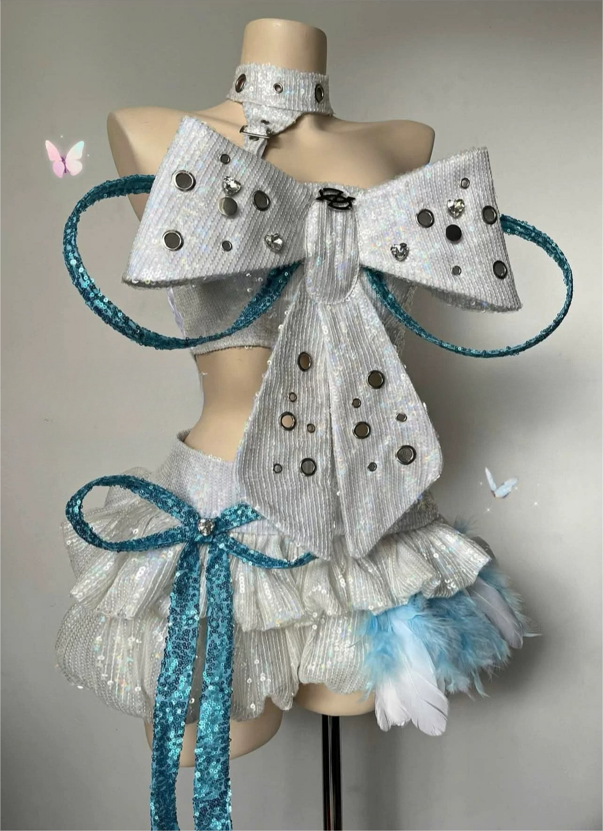 League of Legends Seraphine Cosplay, Custom KDA ALL OUT Sequin Stage Outfit for Halloween Comic Con