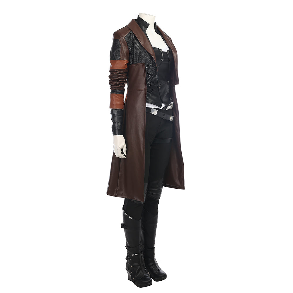 Gamora Cosplay Full Set Outfit, Marvel Guardians of the Galaxy Vol.2 Same Style Coat, Women Movie Cosplay Costume for Halloween Party - Halloweez