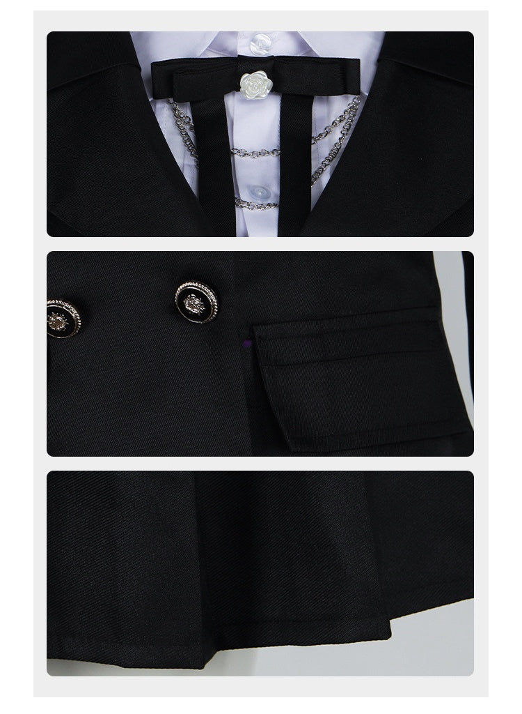 Love and Deep Space Female Protagonist Cosplay Costume - Black Suit Moon Glow Set - Halloweez