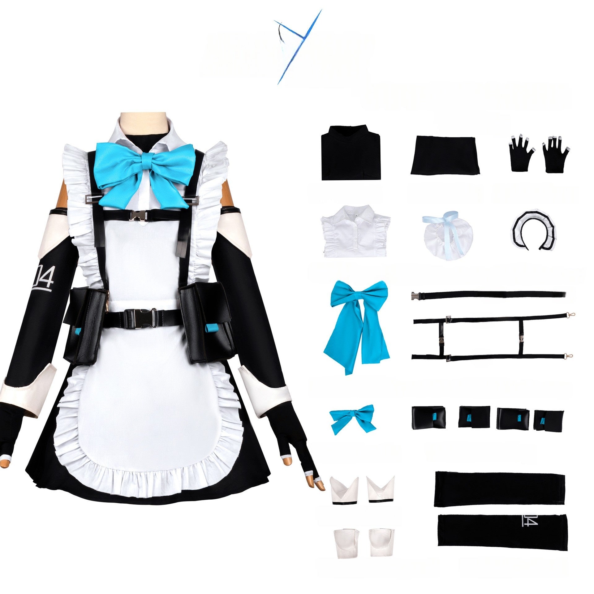 Blue Archive Toki Asuka Cosplay Costume Anime Maid Uniform Women's Full Set - Halloweez