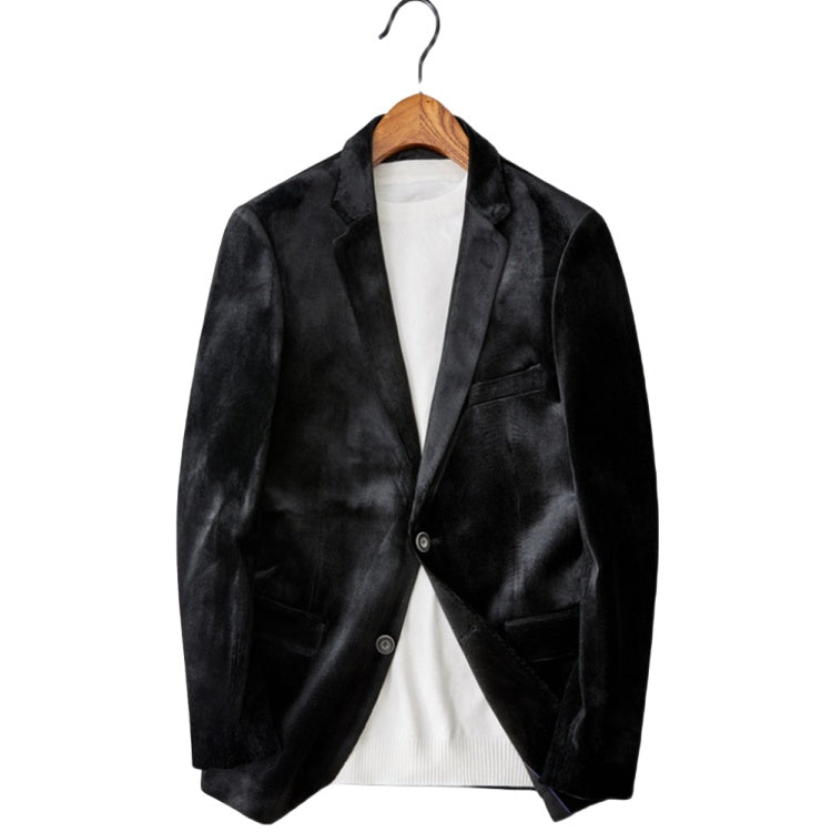 Marvel Venom Plush Velvet Suit Jacket Men's Slim Fit Korean Style Autumn Winter Casual Blazer British Single Suit Trendy Cosplay Costume - Halloweez