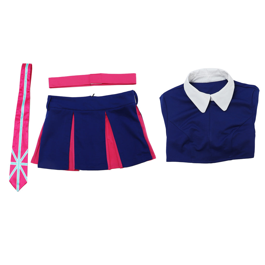 Kawaii Cheer Squad Look: Cheerleader Crop Top and Skirt Set