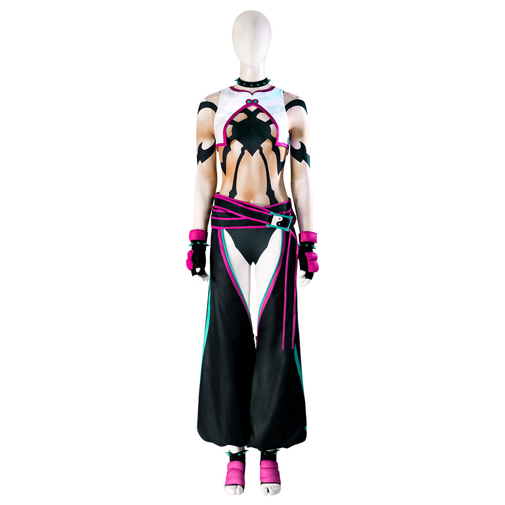 Disfraz de cosplay exclusivo de Juri Han de Street Fighter VI: conjunto premium para entusiastas