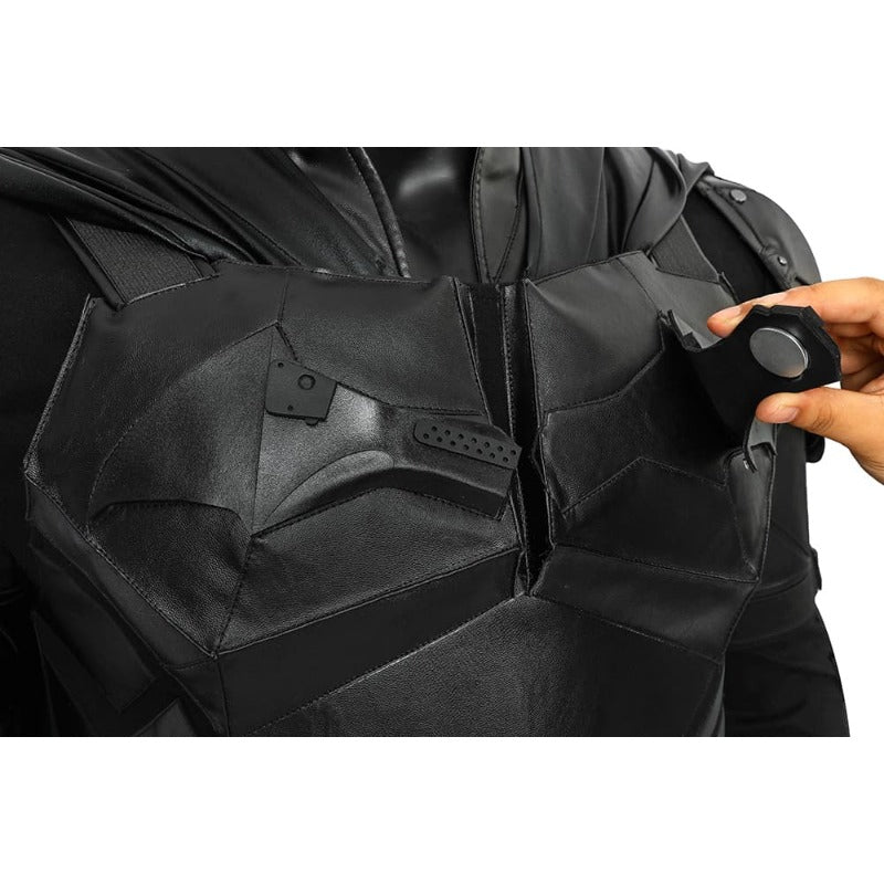 Disfraz de cosplay de cuero sintético de Batman de Halloween y fiestas