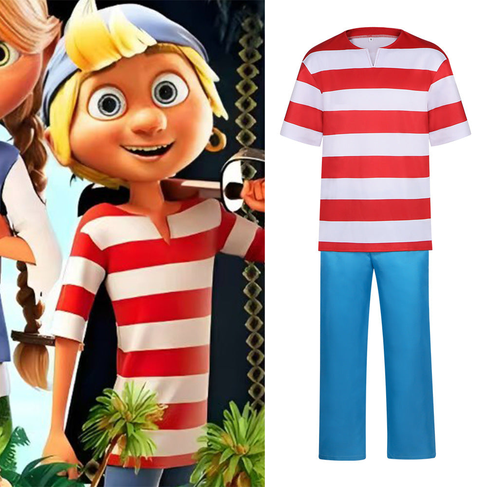 Crazy Pirate Crew Cosplay Costume Marco Veronica Halloween Party Performance Outfit for Kids and Adults - Halloweez
