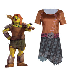 Monster Shrek Fiona Princess Cosplay Costume Battle Suit Halloween Set